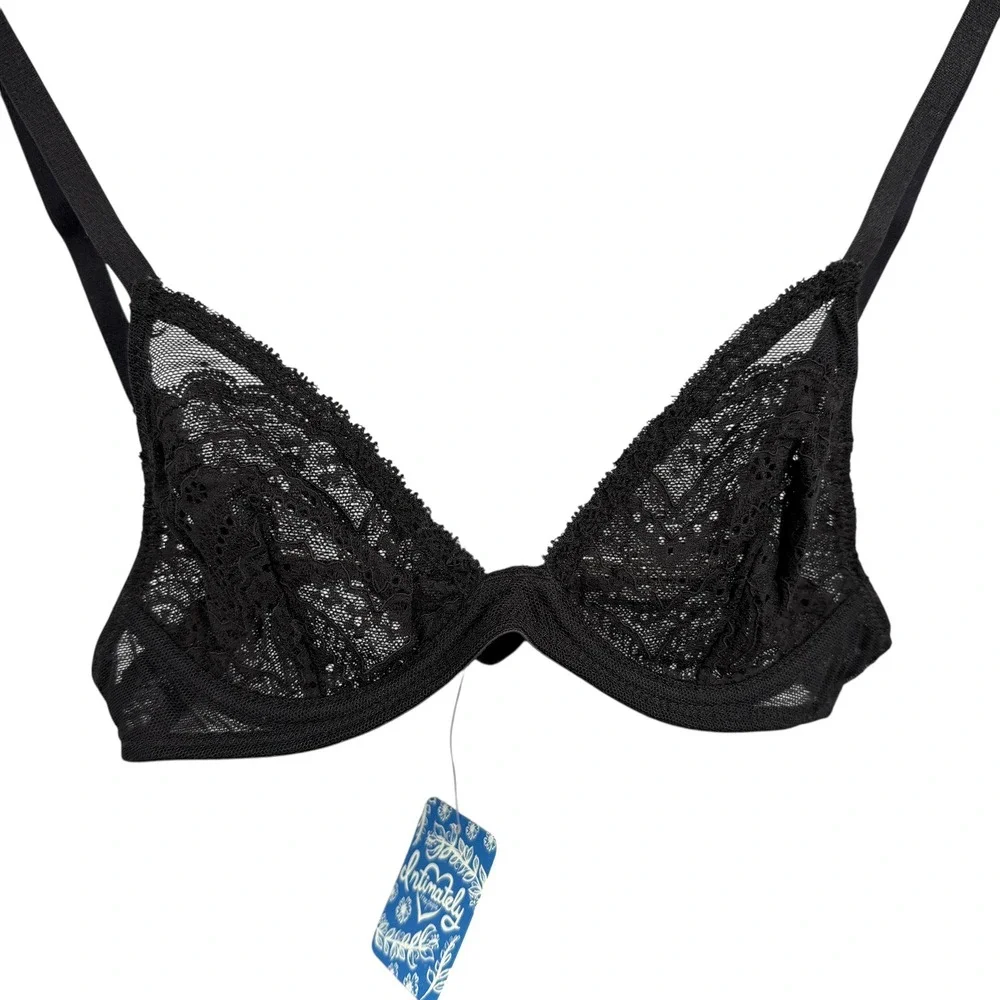 Free People‎ Intimately Black Lace Underwire Bra 32A New
